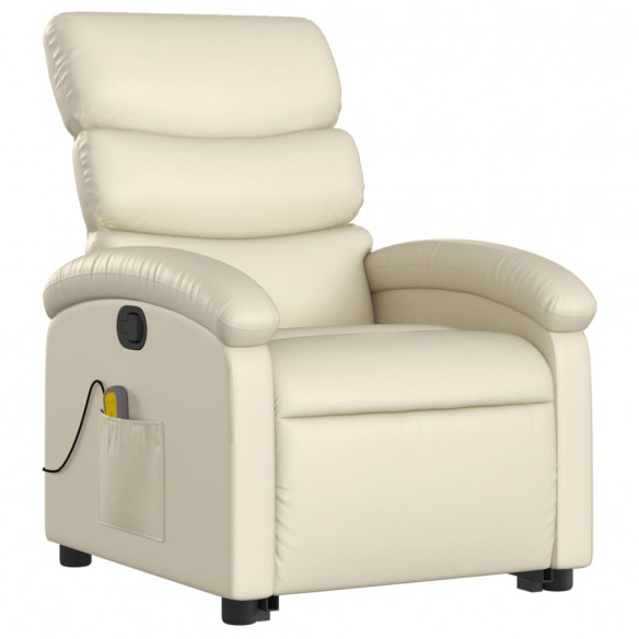 Fauteuil inclinable de massage Crème Similicuir