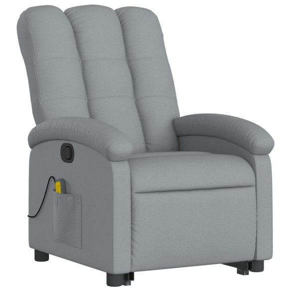 Fauteuil de massage inclinable Gris clair Tissu