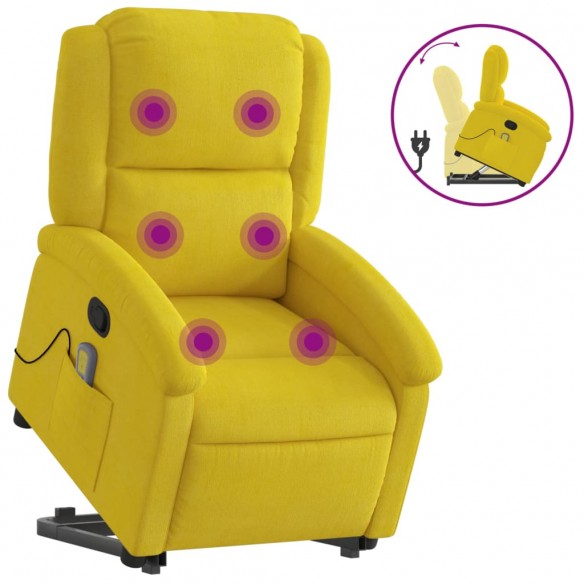 Fauteuil de massage inclinable Jaune Velours