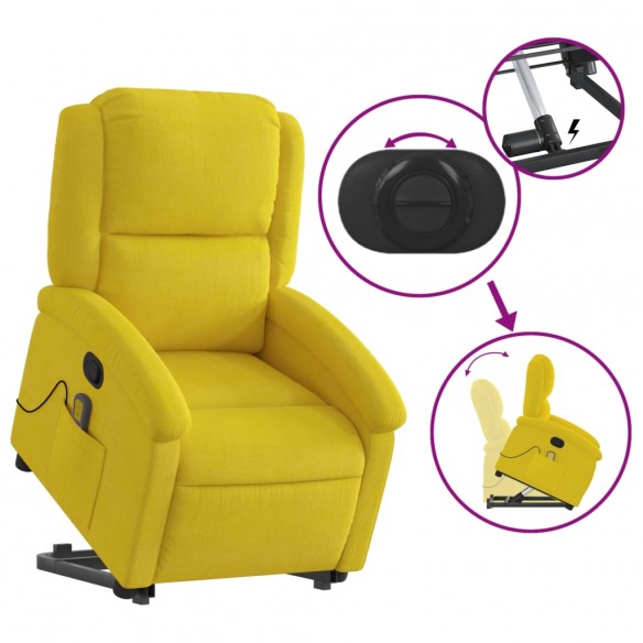 Fauteuil de massage inclinable Jaune Velours