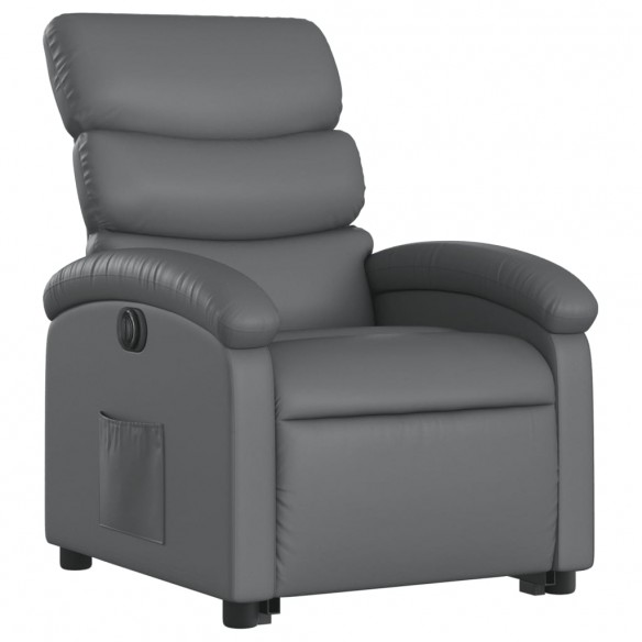 Fauteuil inclinable électrique gris similicuir