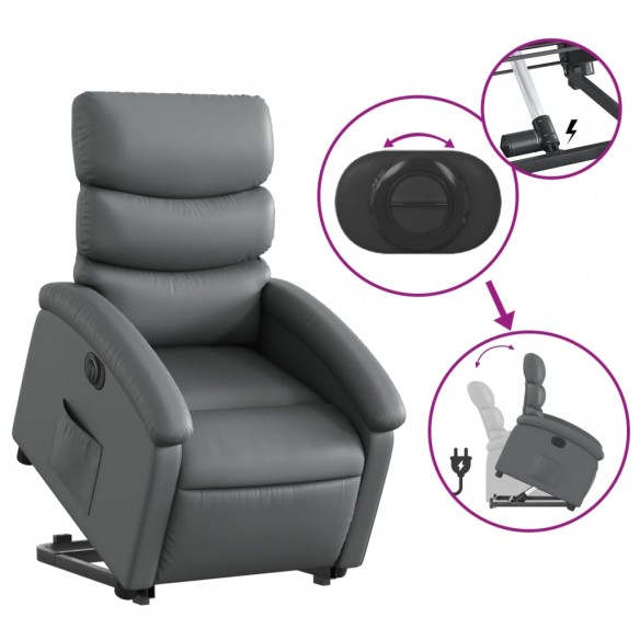 Fauteuil inclinable électrique gris similicuir