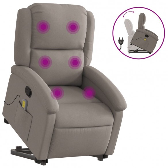 Fauteuil inclinable de massage Taupe Tissu