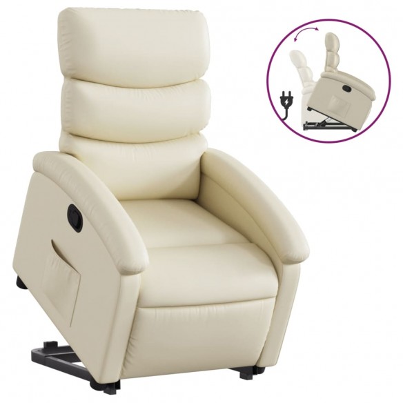 Fauteuil inclinable Crème Similicuir