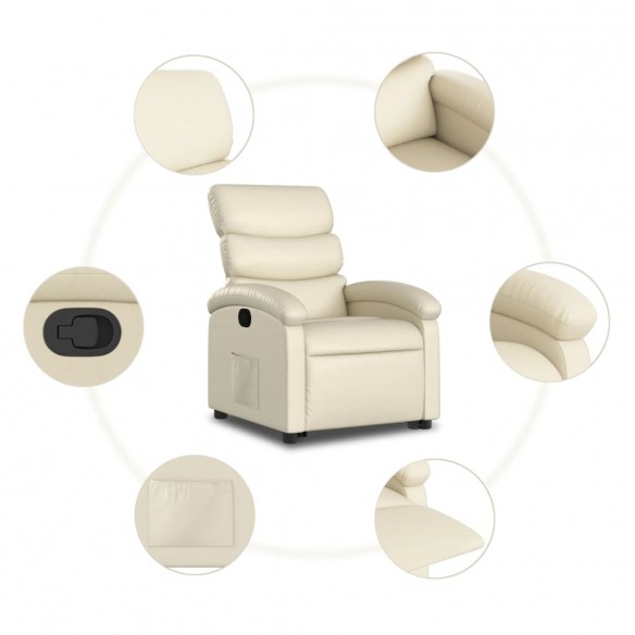 Fauteuil inclinable Crème Similicuir