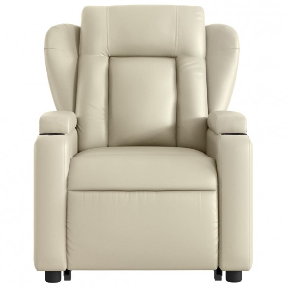 Fauteuil inclinable de massage Crème Similicuir