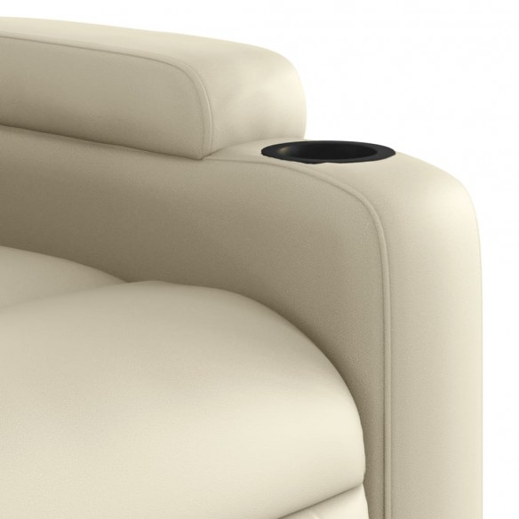 Fauteuil inclinable de massage Crème Similicuir