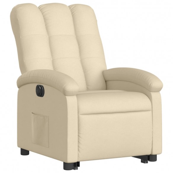 Fauteuil inclinable électrique crème tissu