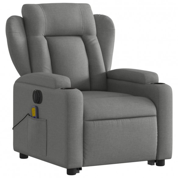 Fauteuil inclinable de massage électrique Gris foncé Tissu