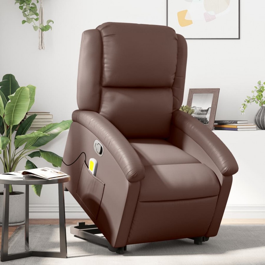 Fauteuil inclinable de massage Marron Similicuir