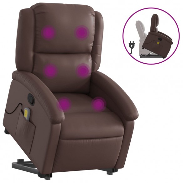 Fauteuil inclinable de massage Marron Similicuir