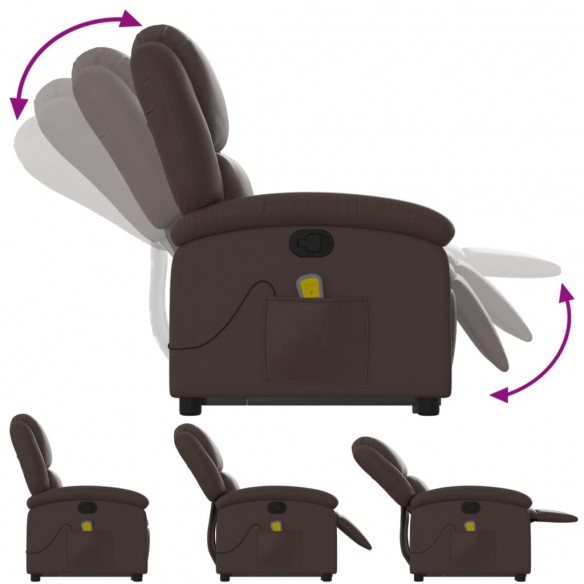 Fauteuil inclinable de massage Marron Similicuir