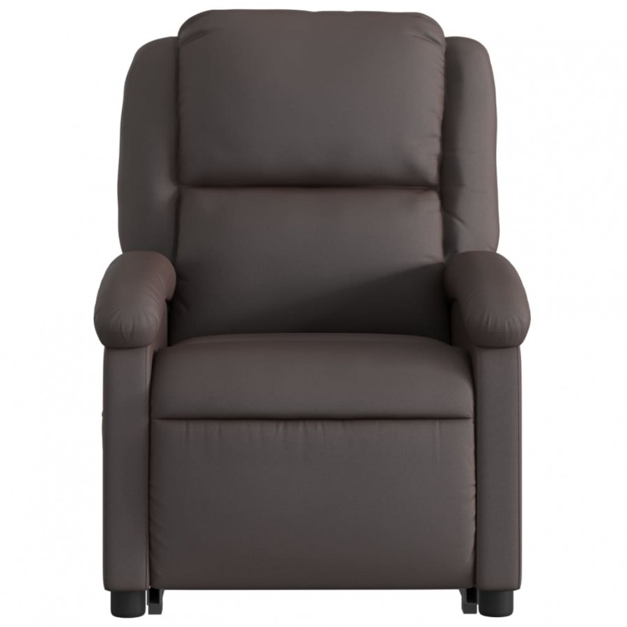 Fauteuil inclinable marron foncé cuir véritable Fauteuil inclinable marron foncé cuir véritable