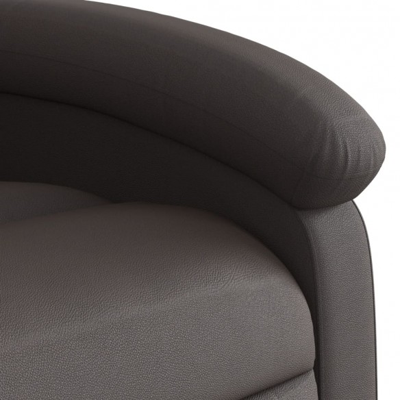 Fauteuil inclinable marron foncé cuir véritable