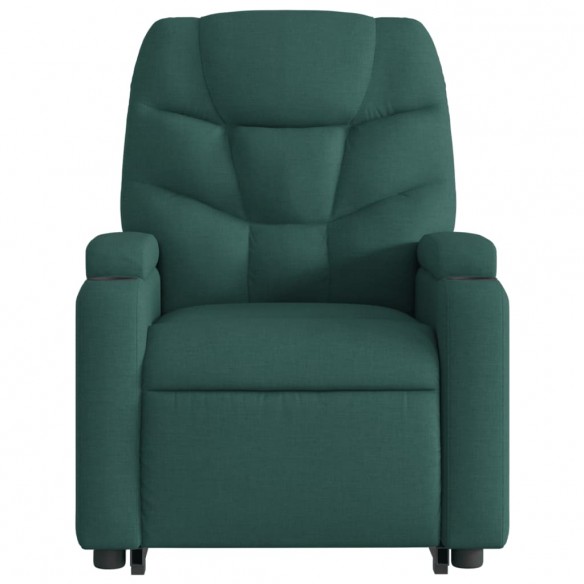 Fauteuil inclinable de massage Vert foncé Tissu