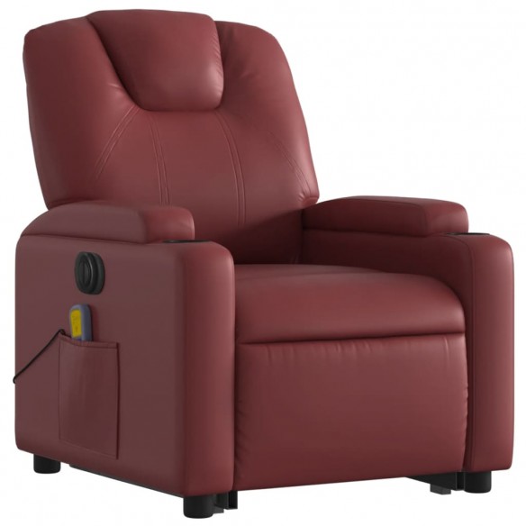 Fauteuil inclinable de massage électrique rouge bordeaux