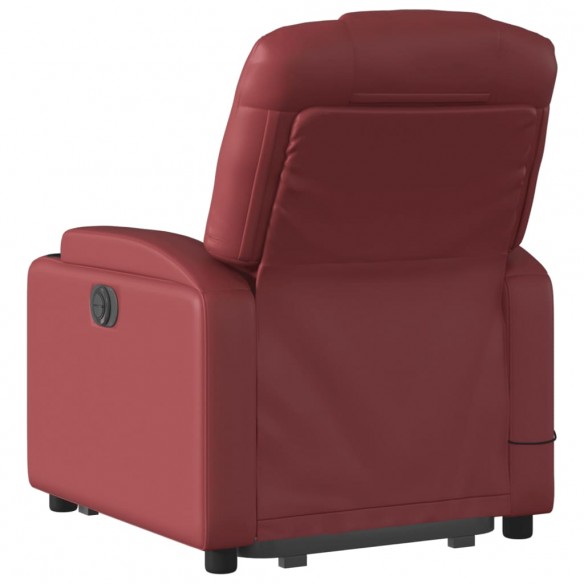 Fauteuil inclinable de massage électrique rouge bordeaux