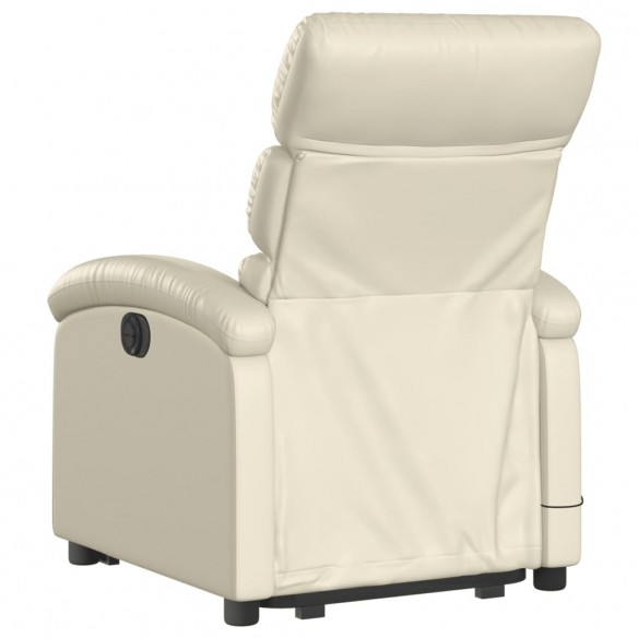 Fauteuil inclinable de massage électrique crème similicuir