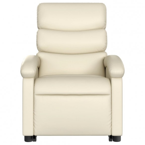 Fauteuil inclinable de massage électrique crème similicuir