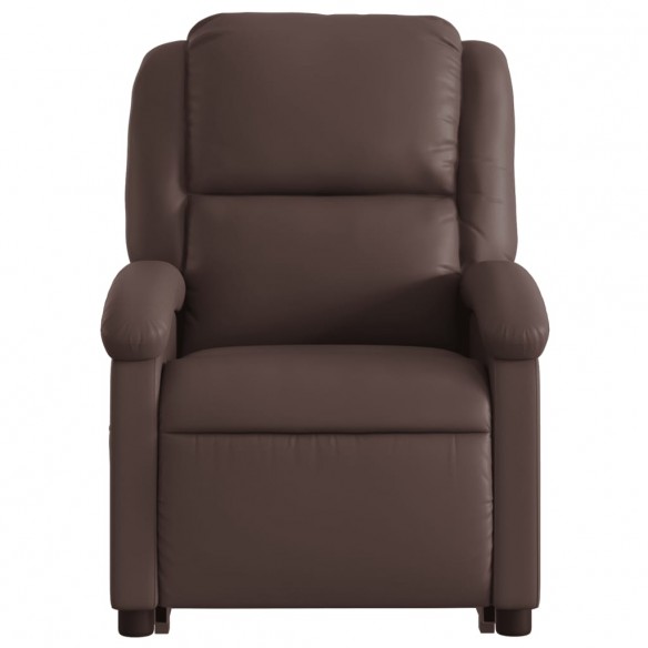 Fauteuil inclinable électrique marron similicuir