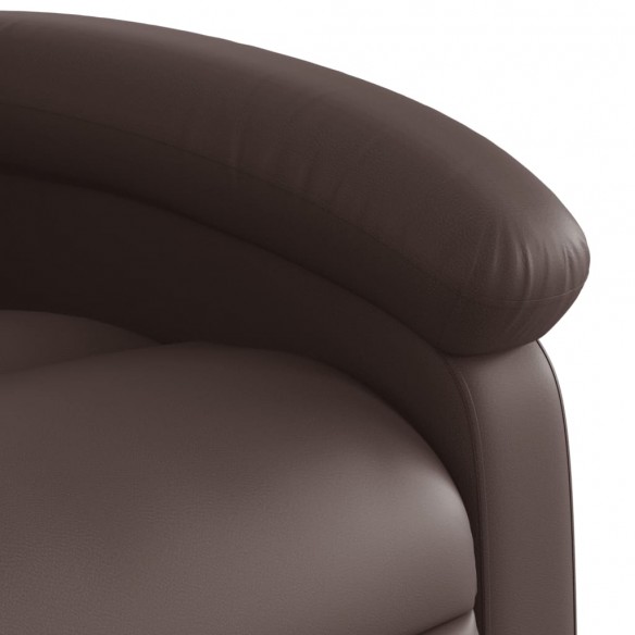 Fauteuil inclinable électrique marron similicuir