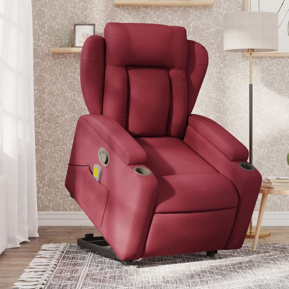 Fauteuil inclinable de massage Rouge bordeaux Tissu