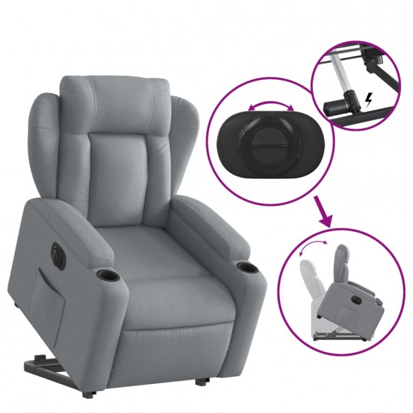 Fauteuil inclinable électrique gris clair tissu