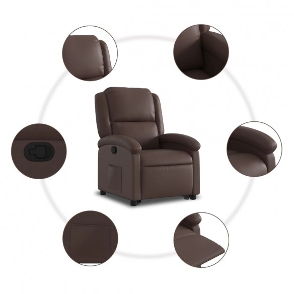 Fauteuil inclinable marron similicuir