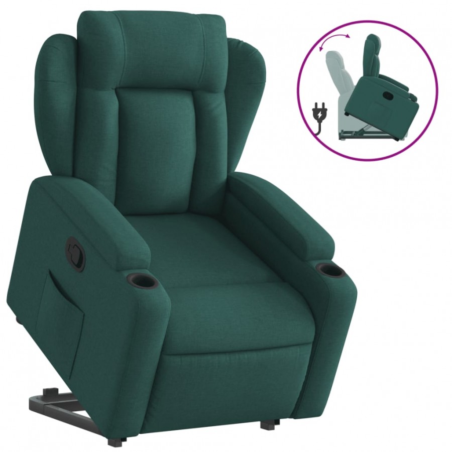 Fauteuil inclinable vert foncé tissu Fauteuil inclinable vert foncé tissu
