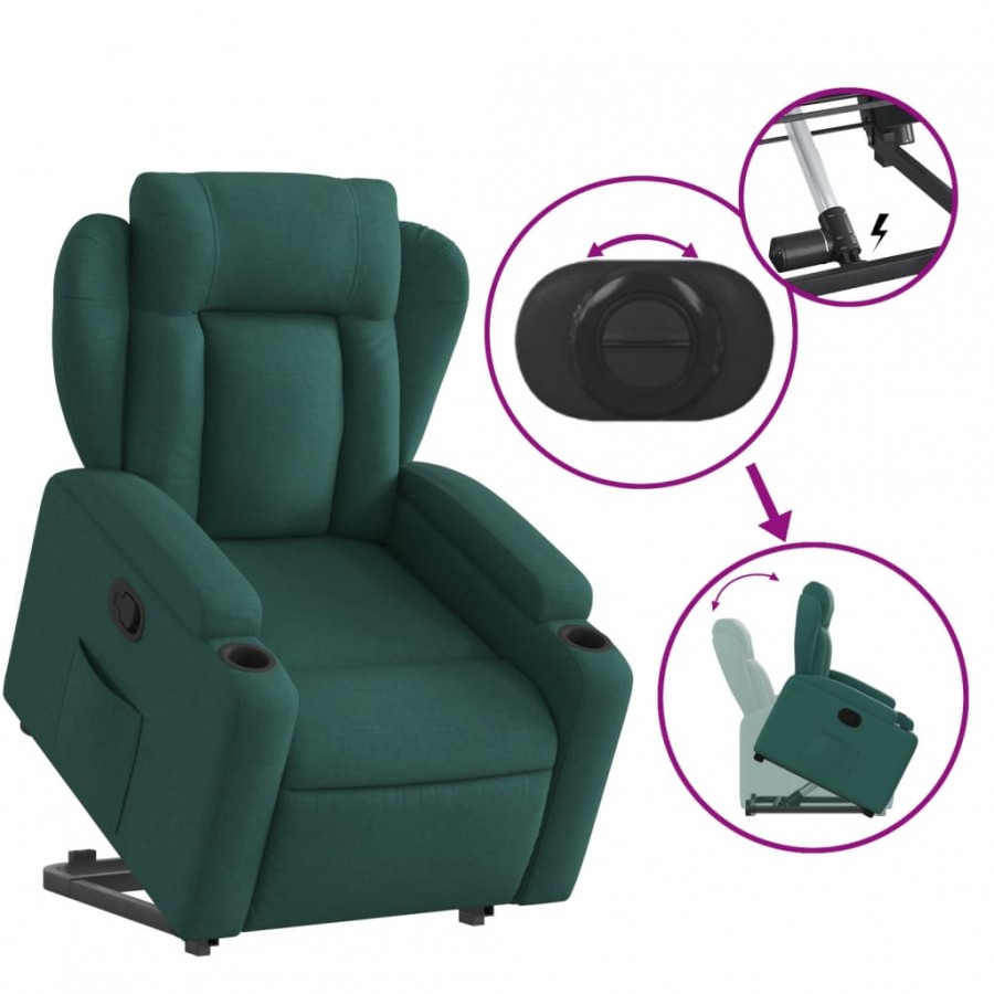Fauteuil inclinable vert foncé tissu Fauteuil inclinable vert foncé tissu
