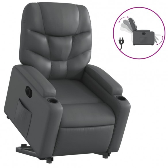 Fauteuil inclinable électrique gris similicuir