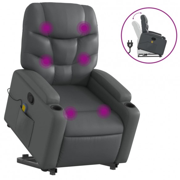 Fauteuil inclinable de massage Gris Similicuir