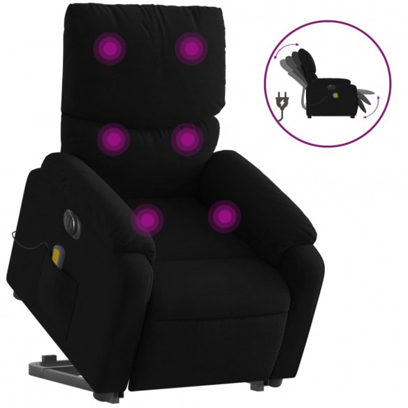 Fauteuil inclinable de massage électrique Noir Tissu