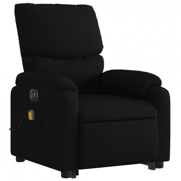 Fauteuil inclinable de massage électrique Noir Tissu