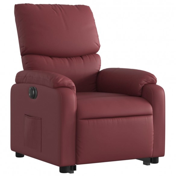 Fauteuil inclinable électrique rouge bordeaux similicuir