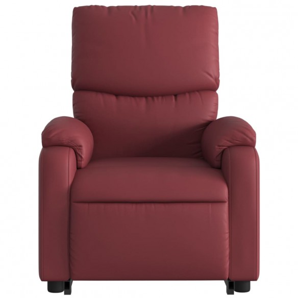 Fauteuil inclinable électrique rouge bordeaux similicuir