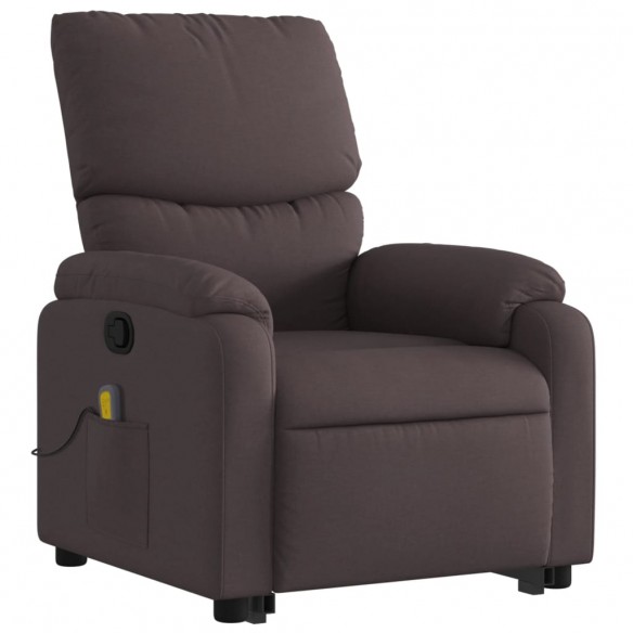 Fauteuil inclinable de massage Marron foncé Tissu