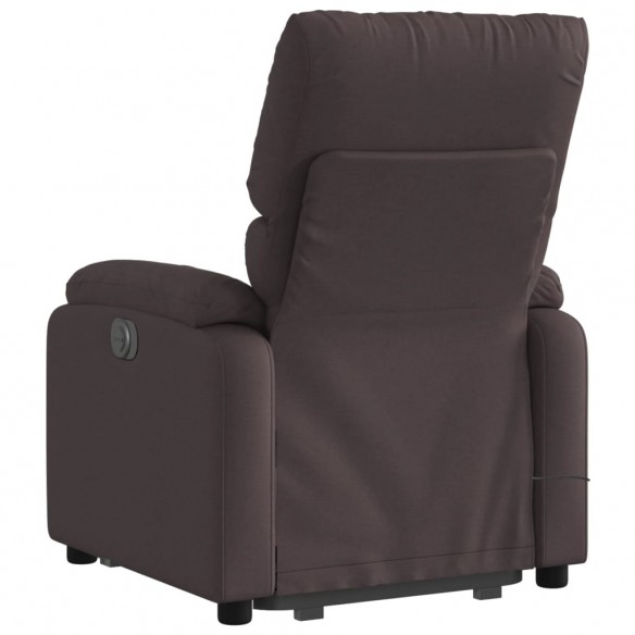 Fauteuil inclinable de massage Marron foncé Tissu