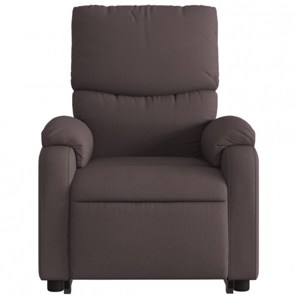 Fauteuil inclinable de massage Marron foncé Tissu