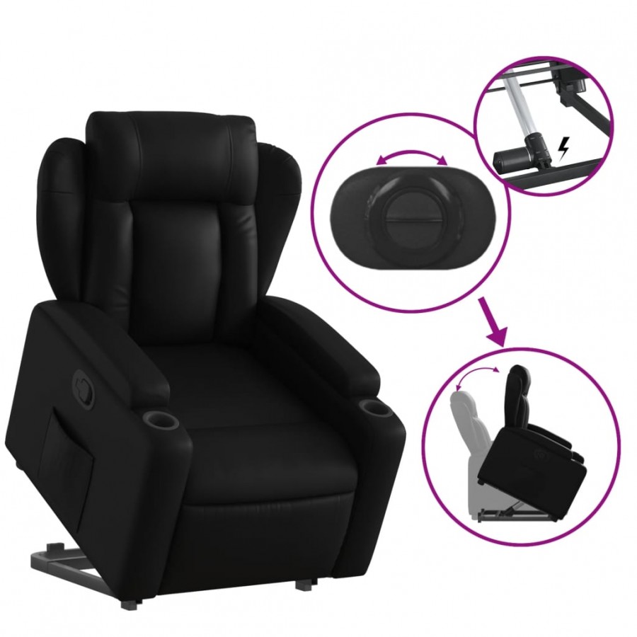 Fauteuil inclinable Noir Similicuir Fauteuil inclinable Noir Similicuir
