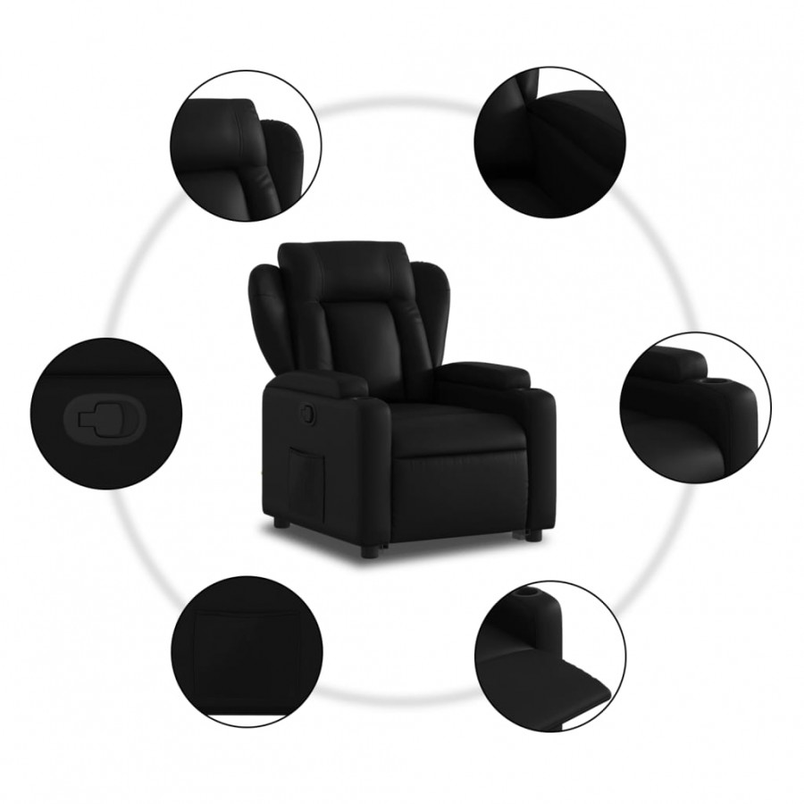 Fauteuil inclinable Noir Similicuir Fauteuil inclinable Noir Similicuir