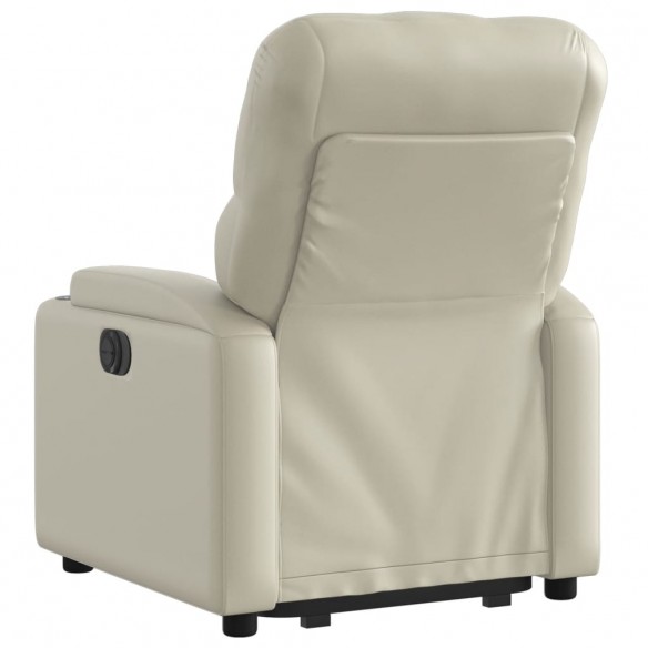 Fauteuil inclinable électrique crème similicuir