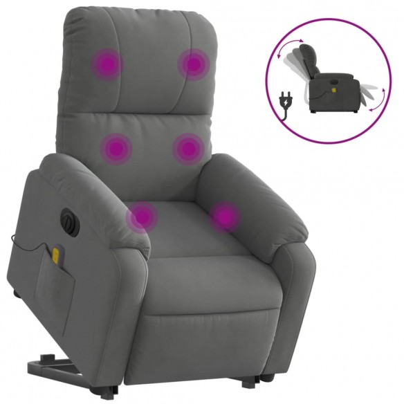 Fauteuil inclinable de massage électrique gris foncé