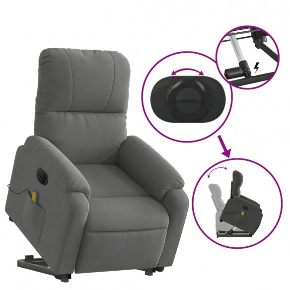 Fauteuil inclinable de massage électrique gris foncé