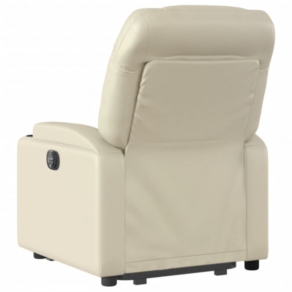 Fauteuil inclinable de massage électrique crème similicuir