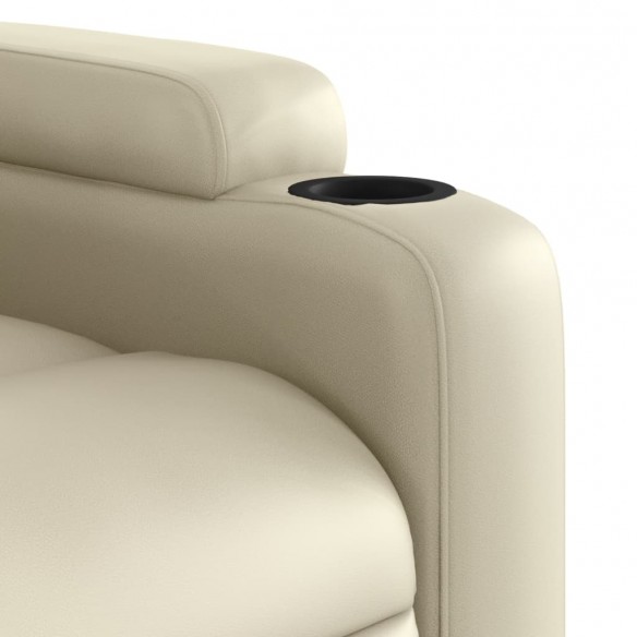 Fauteuil inclinable de massage électrique crème similicuir