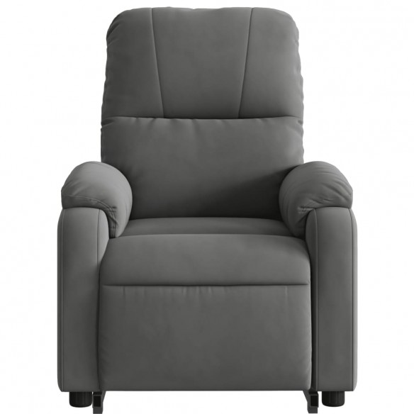 Fauteuil inclinable de massage gris foncé tissu microfibre