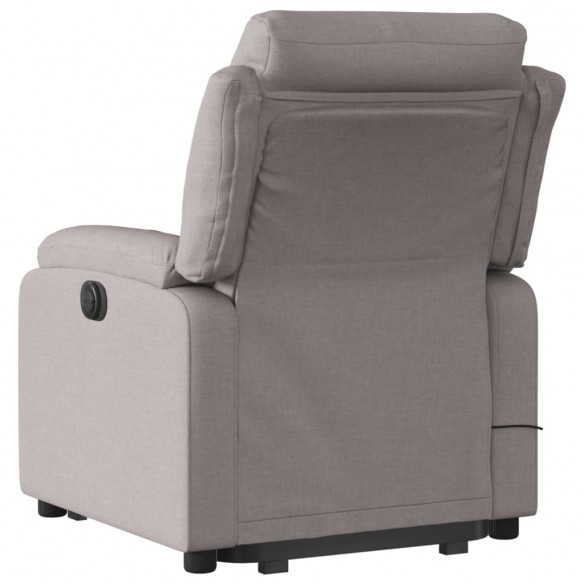 Fauteuil inclinable de massage électrique Taupe Tissu