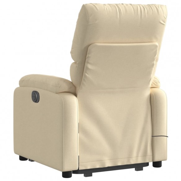 Fauteuil inclinable de massage électrique Crème Tissu