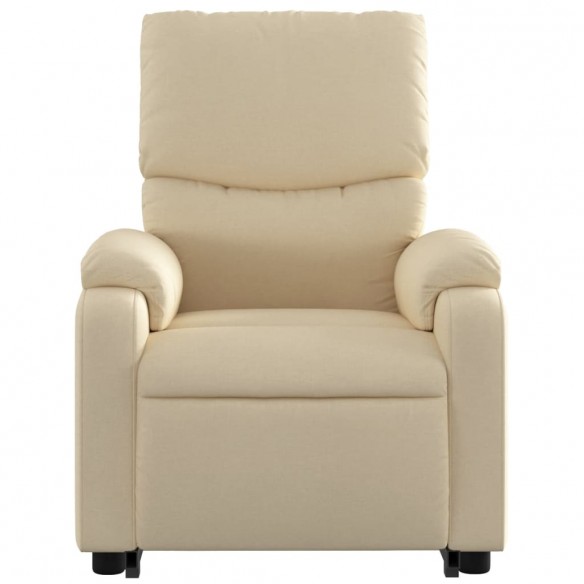 Fauteuil inclinable de massage électrique Crème Tissu